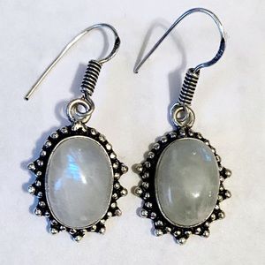Natural Rainbow Moonstone Earrings